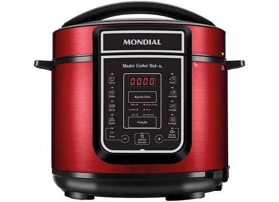 Panela de Pressão Elétrica Digital Mondial 5L 900W Master Cooker Red PE-39