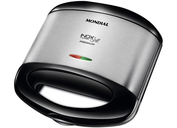 Sanduicheira Grill Mondial Premium S-07 Preta e - Inox 800W