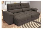 Sofá Retrátil Reclinável 4 Lugares Suede Hannover - Linoforte