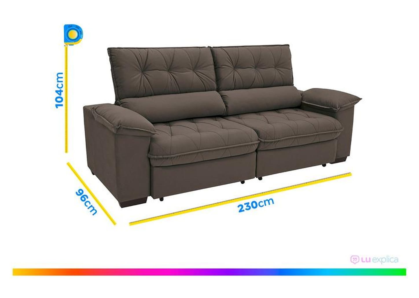 Sofá Retrátil Reclinável 4 Lugares Suede Hannover - Linoforte