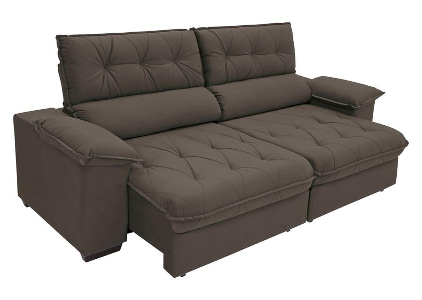 Sofá Retrátil Reclinável 4 Lugares Suede Hannover - Linoforte