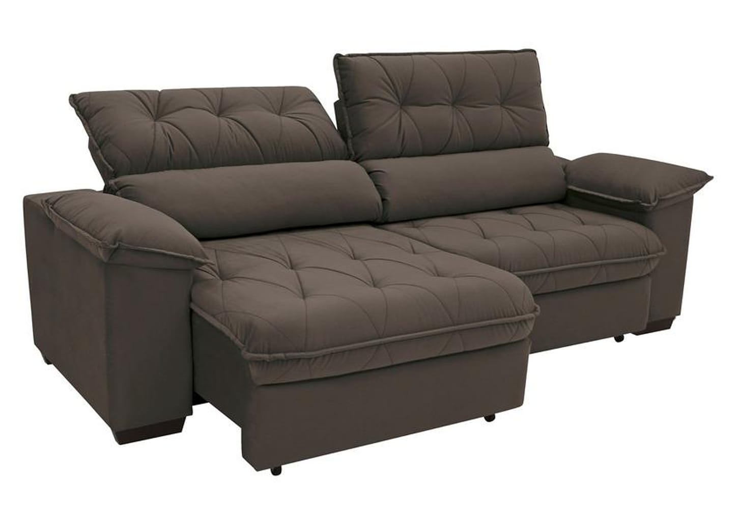 Sofá Retrátil Reclinável 4 Lugares Suede Hannover - Linoforte