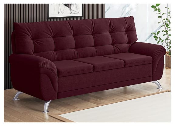 Sofá 3 Lugares Suede Atrium Linoforte