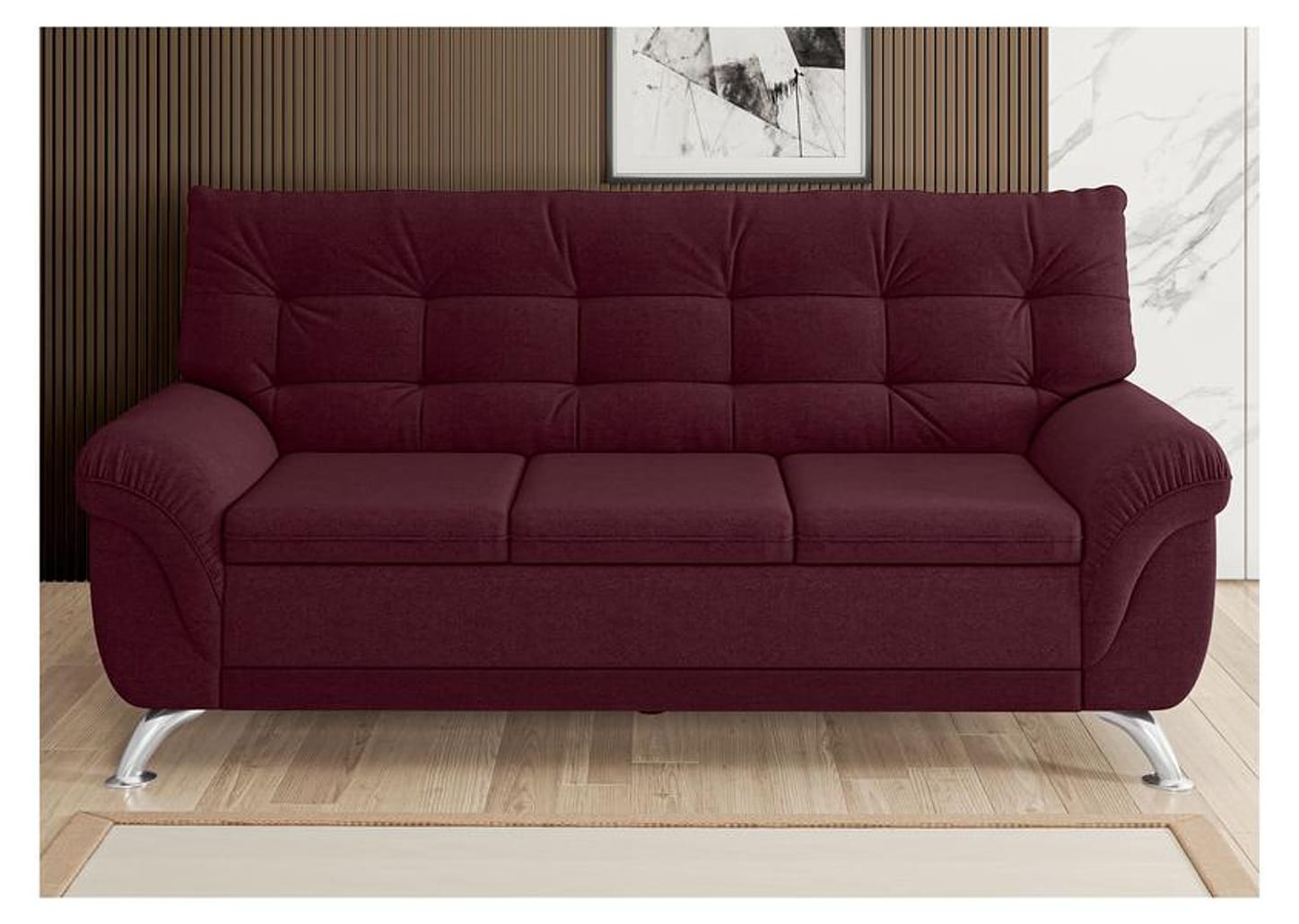 Sofá 3 Lugares Suede Atrium Linoforte