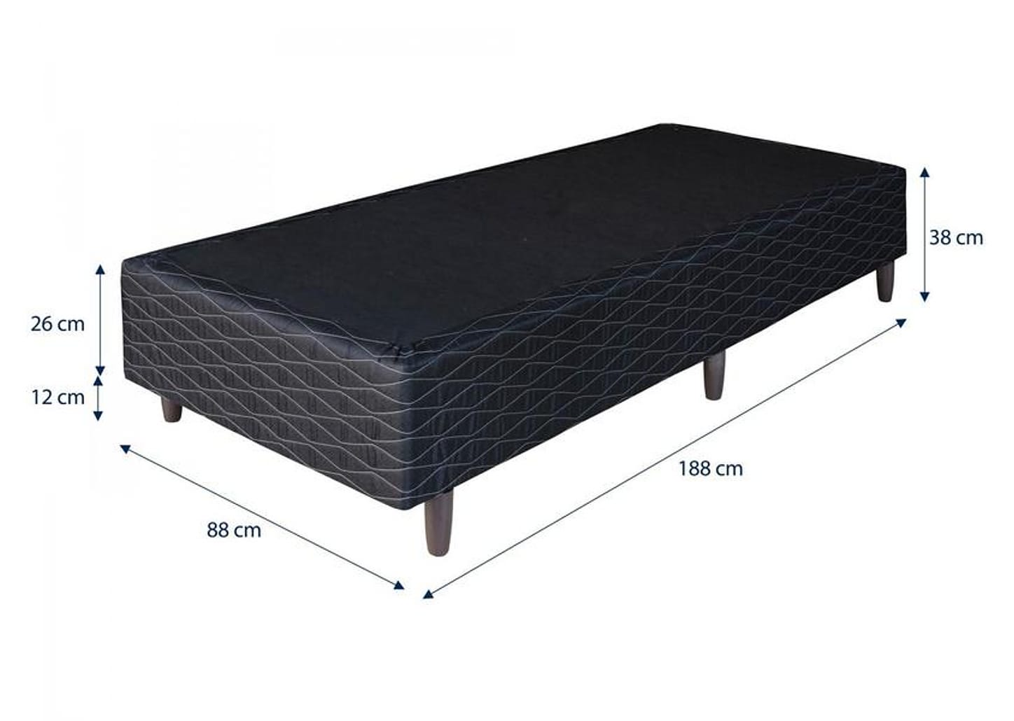 Base Cama Box Solteiro Umaflex 88x26x188cm - Duomo