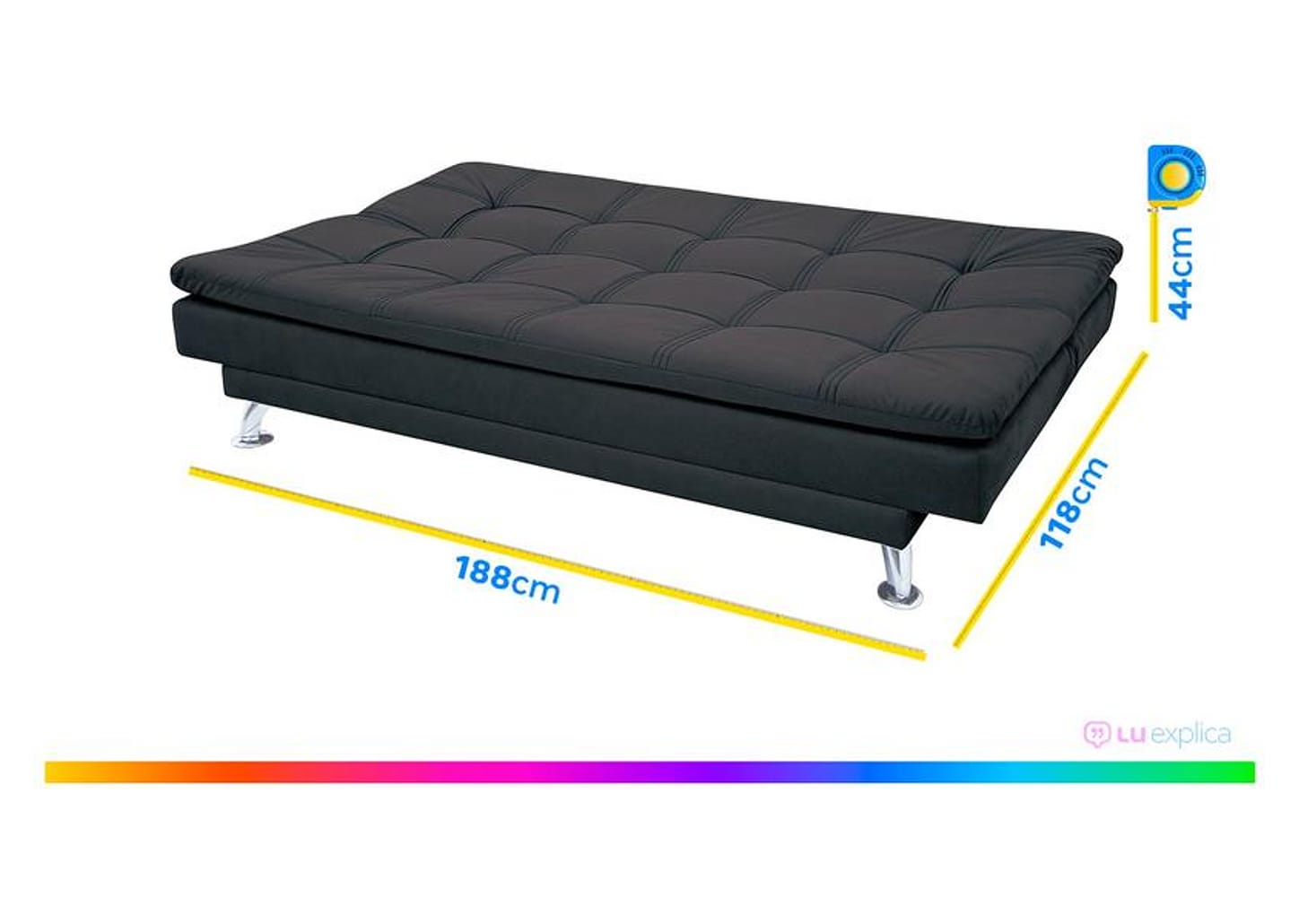 Sofá-cama Casal Reclinável Suede Linoforte Yasmin