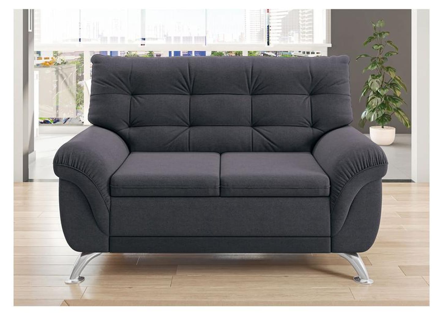 Sofá 2 Lugares Suede Atrium Linoforte