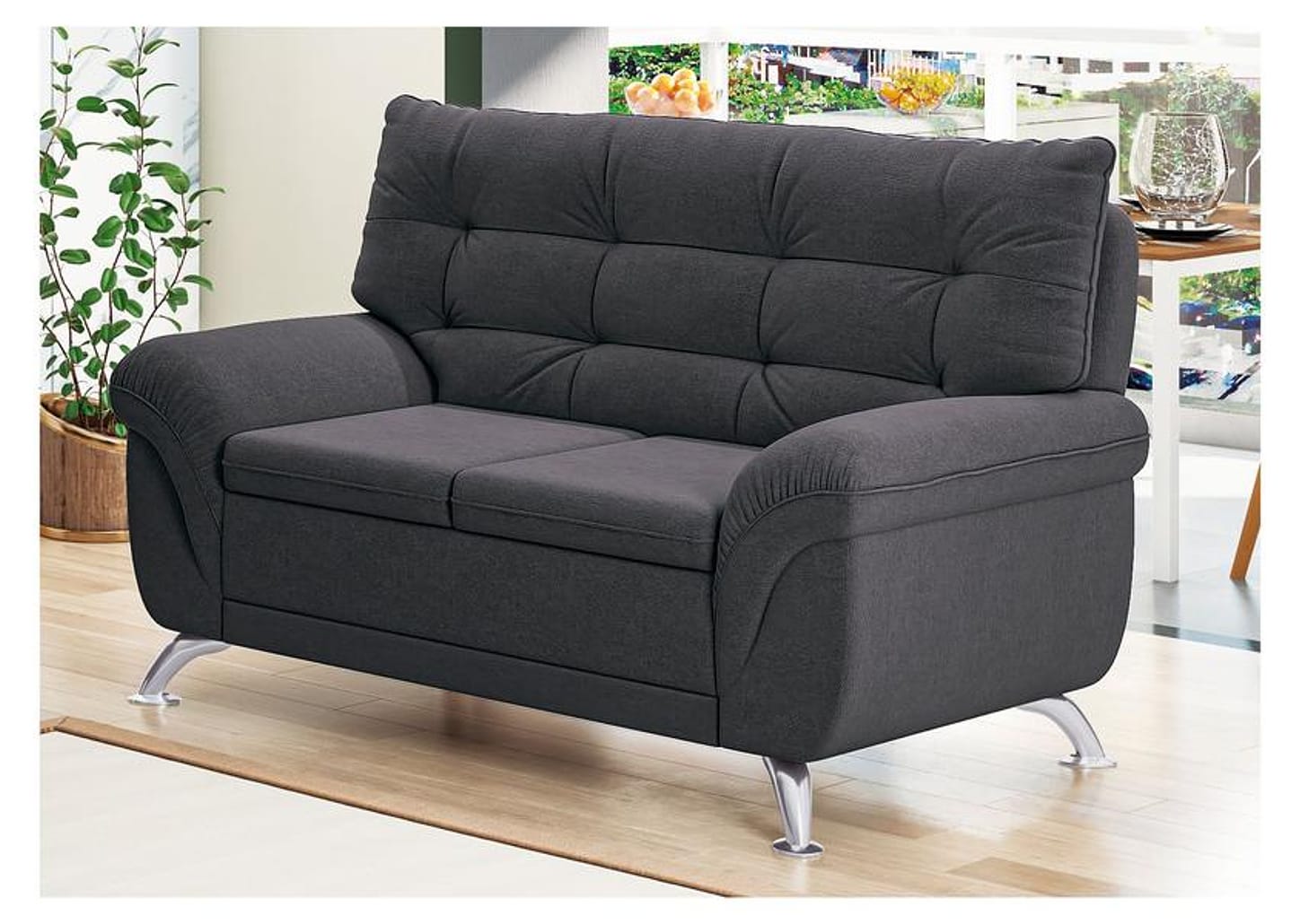 Sofá 2 Lugares Suede Atrium Linoforte