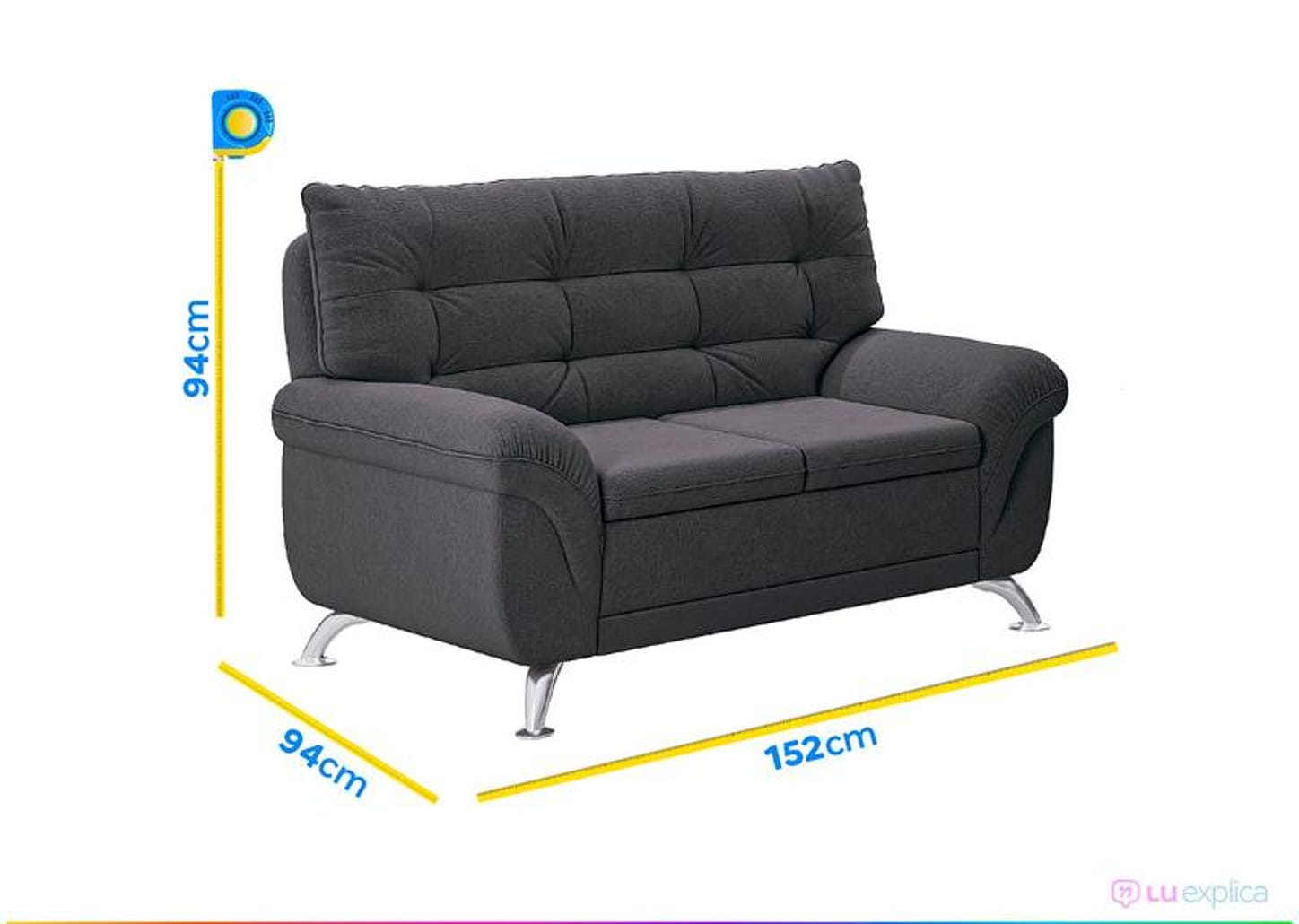 Sofá 2 Lugares Suede Atrium Linoforte