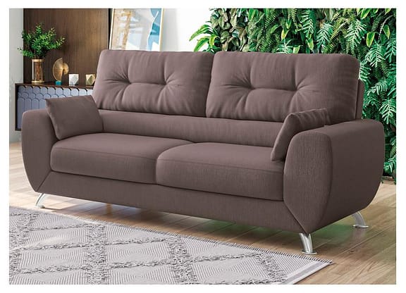 Sofá 3 Lugares Suede Amarilis Linoforte