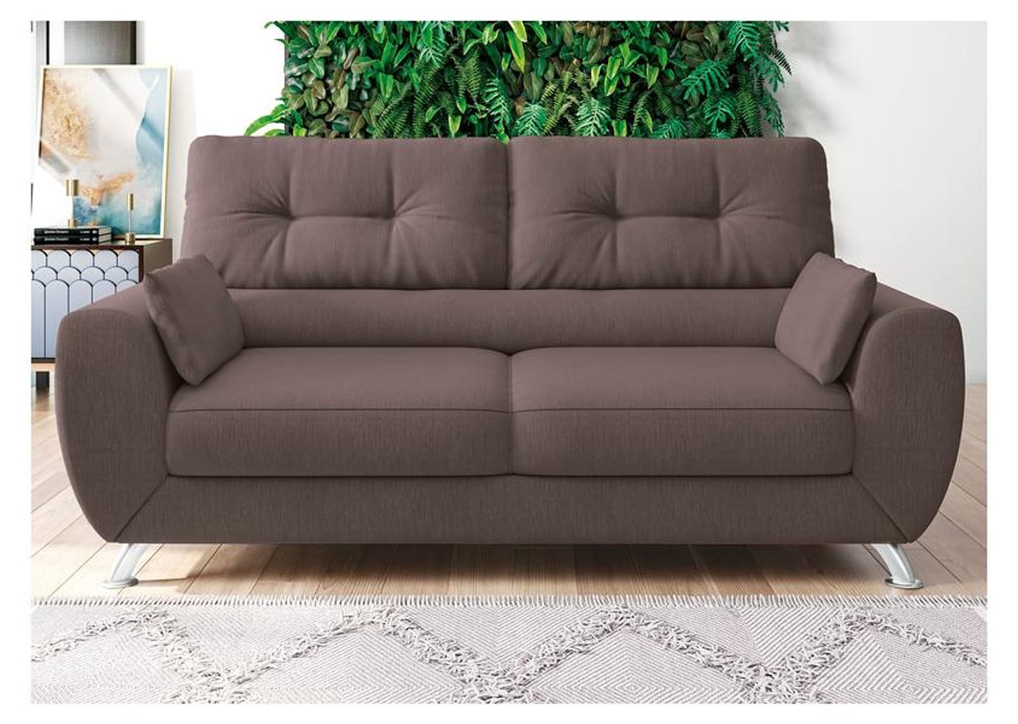 Sofá 3 Lugares Suede Amarilis Linoforte