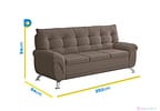 Sofá 3 Lugares Suede Atrium Linoforte
