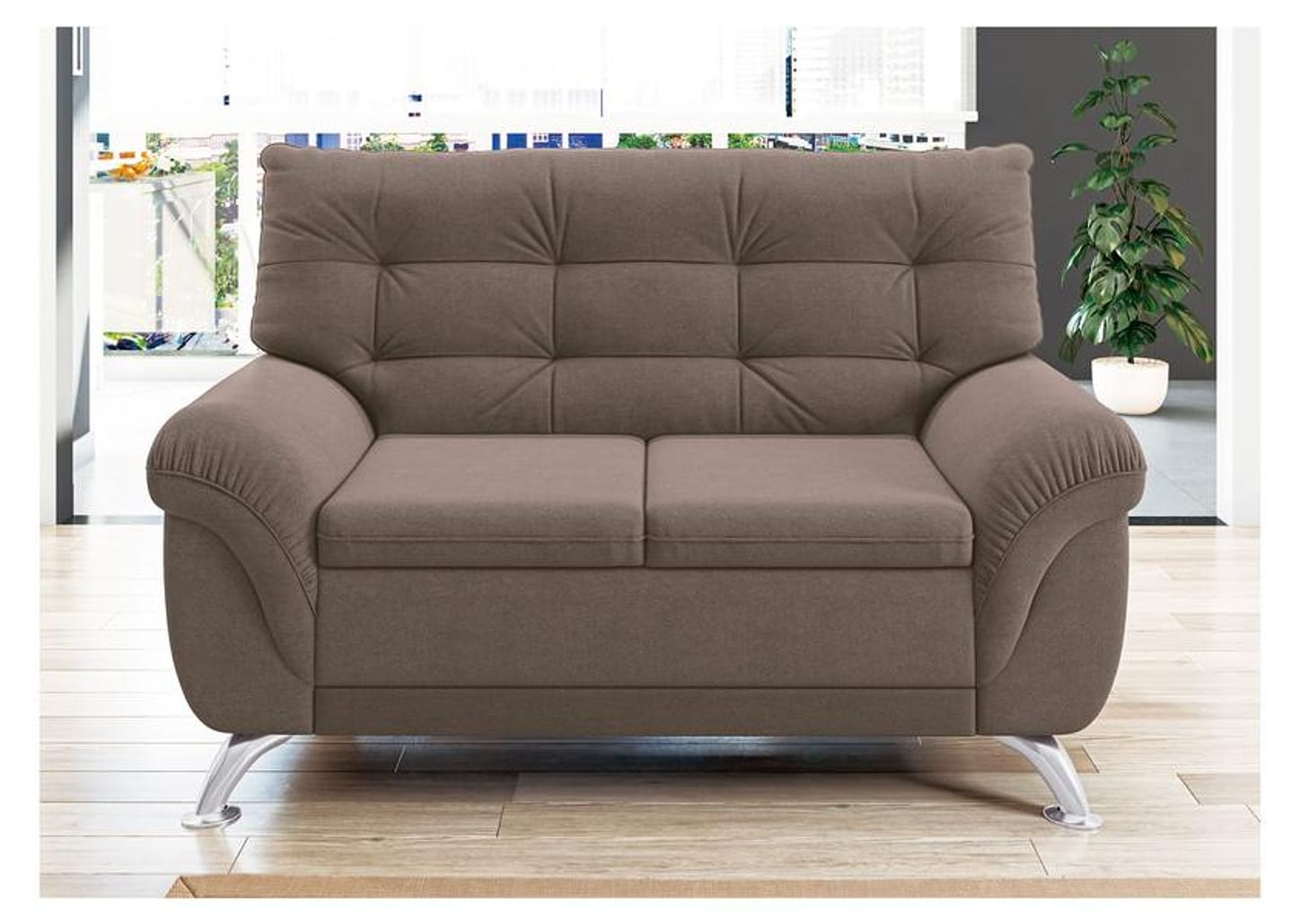 Sofá 2 Lugares Suede Atrium Linoforte