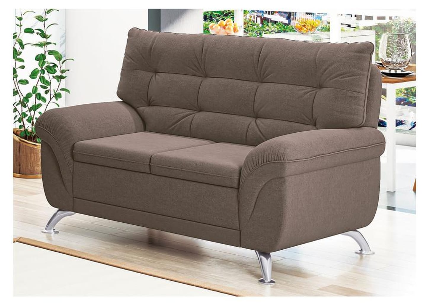 Sofá 2 Lugares Suede Atrium Linoforte