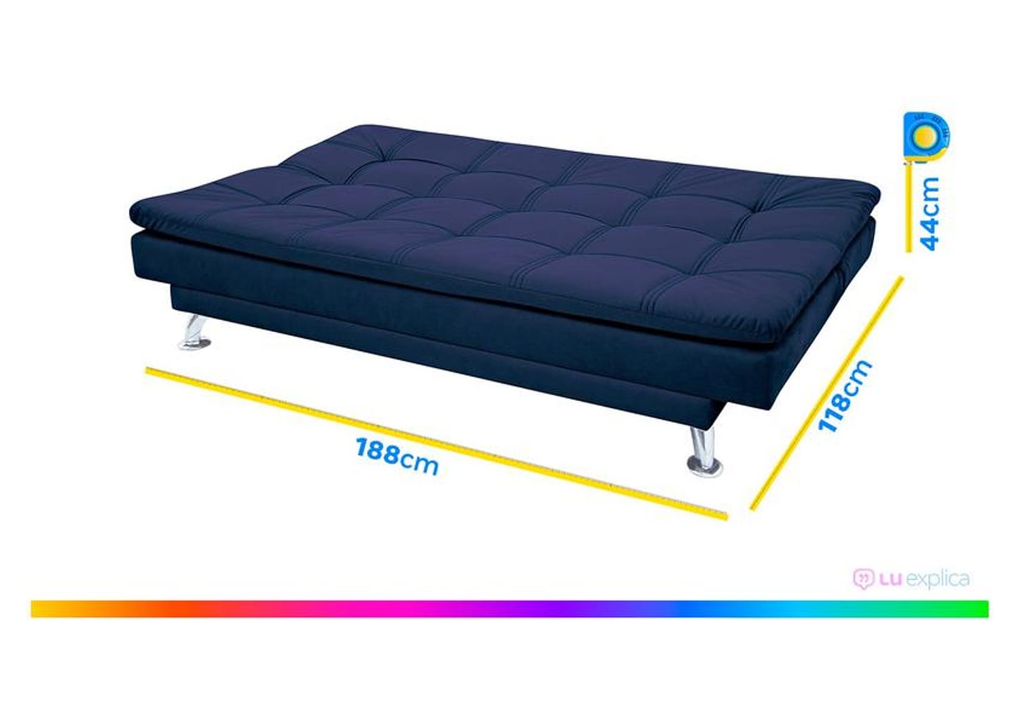 Sofá-cama Casal Reclinável Suede Linoforte Yasmin