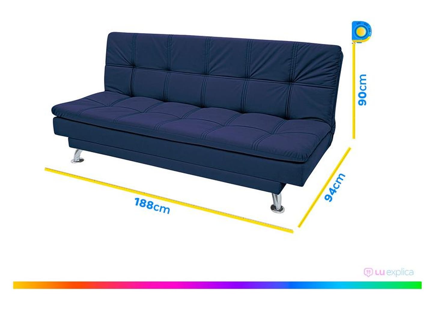 Sofá-cama Casal Reclinável Suede Linoforte Yasmin