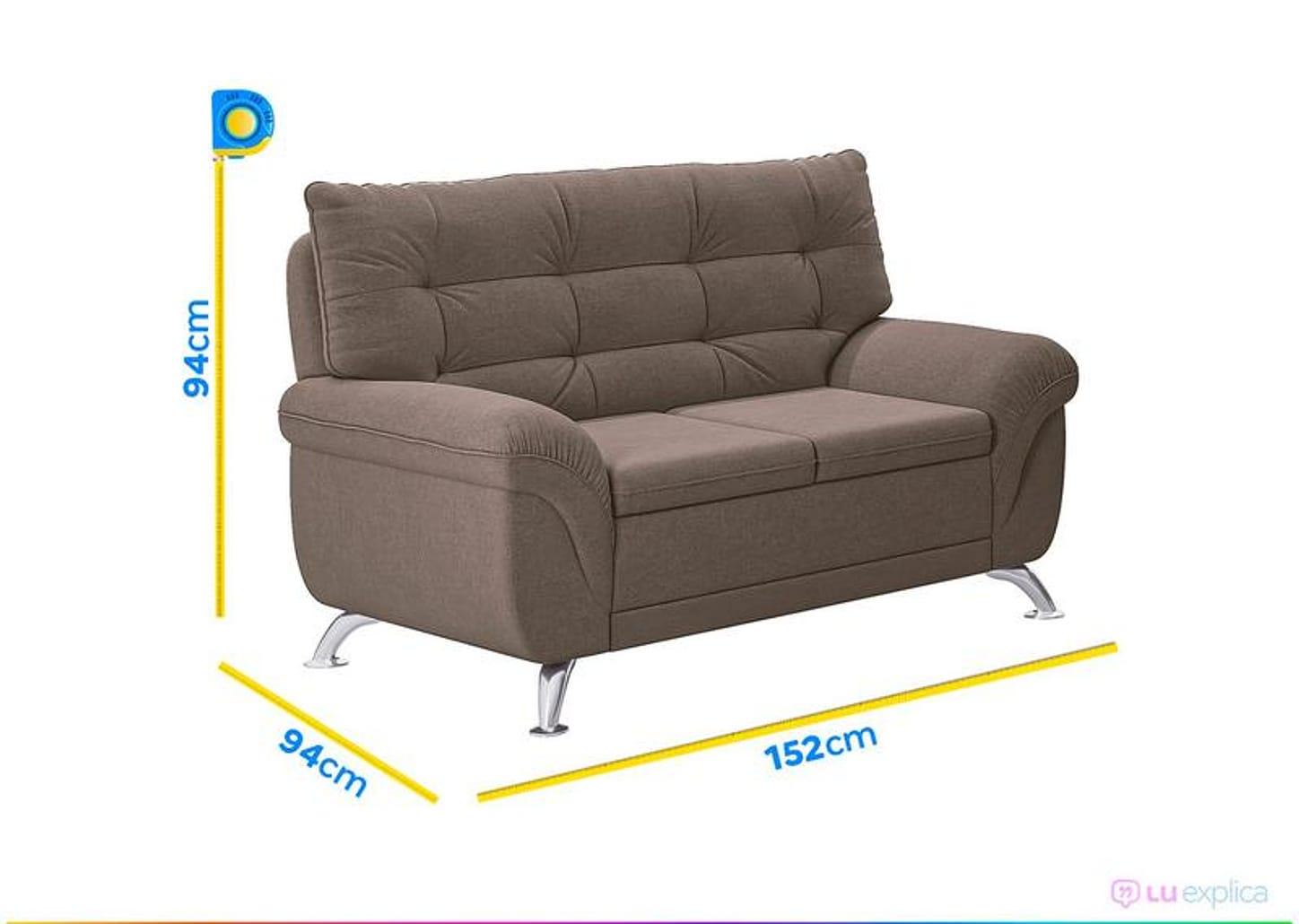 Sofá 2 Lugares Suede Atrium Linoforte