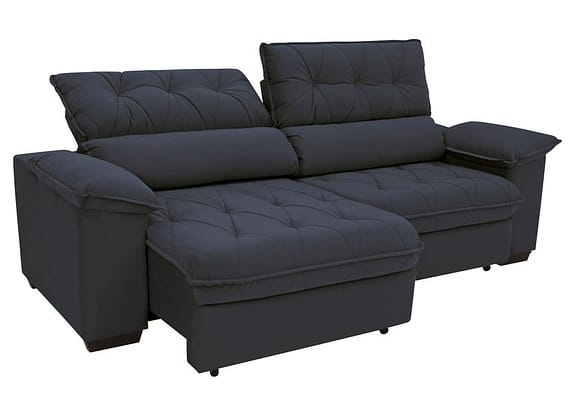 Sofá Retrátil Reclinável 4 Lugares Suede Hannover - Linoforte