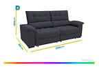 Sofá Retrátil Reclinável 4 Lugares Suede Hannover - Linoforte