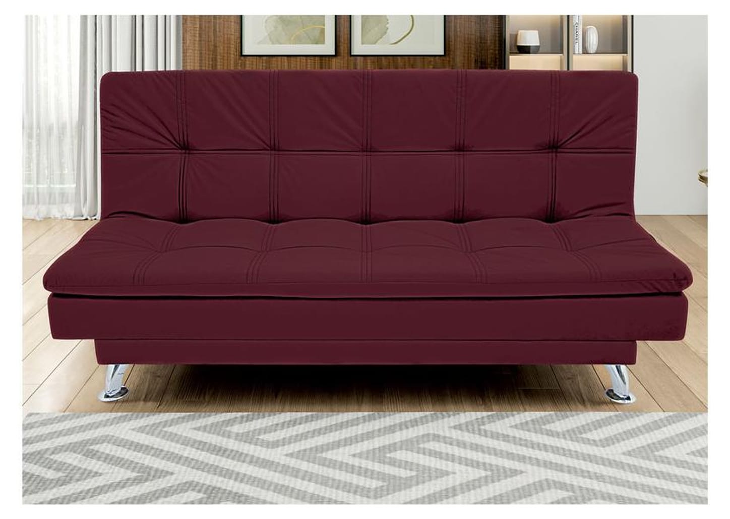 Sofá-cama Casal Reclinável Suede Linoforte Yasmin