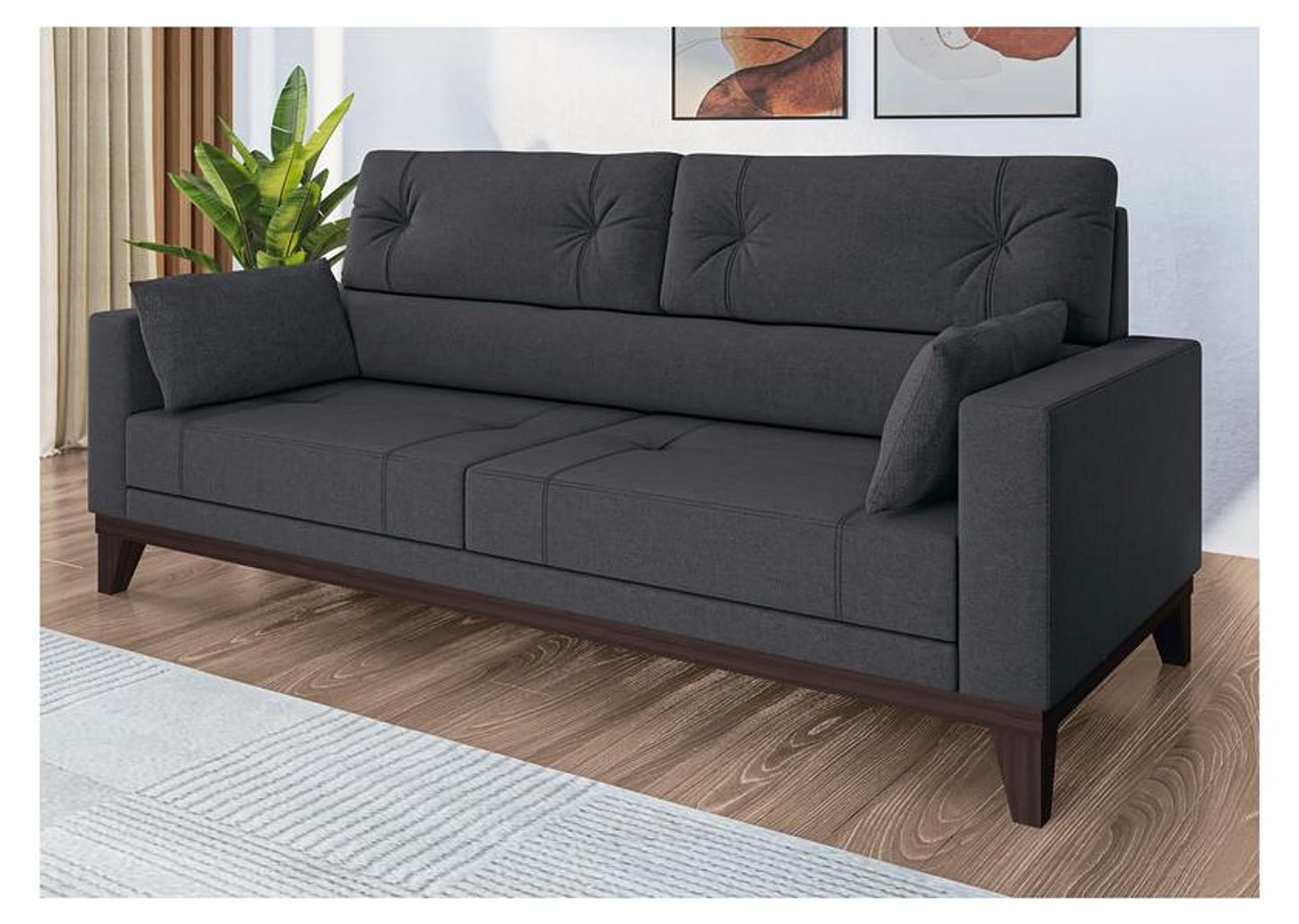 Sofá 4 Lugares Suede Cannes Linoforte