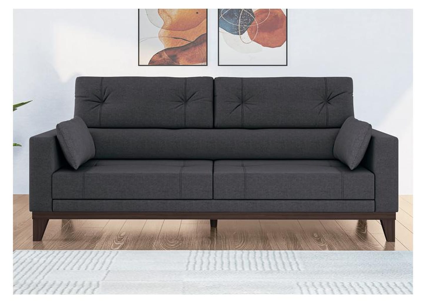 Sofá 4 Lugares Suede Cannes Linoforte