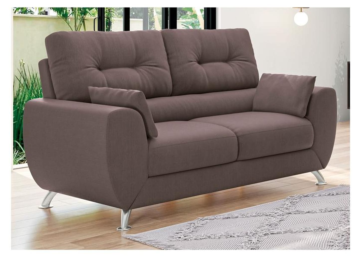 Sofá 2 Lugares Suede Amarilis Linoforte