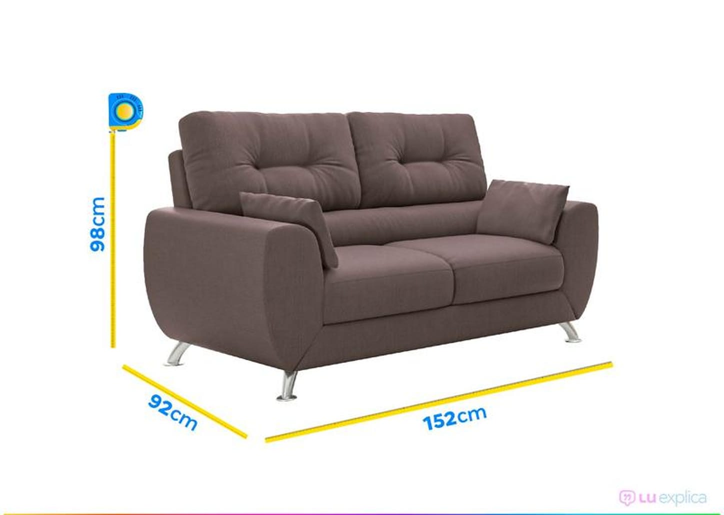 Sofá 2 Lugares Suede Amarilis Linoforte