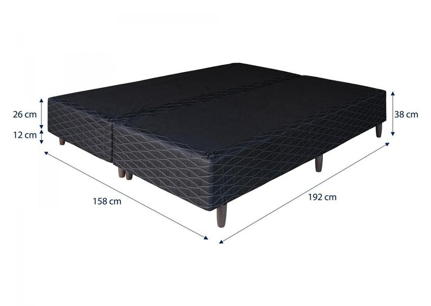 Base Cama Box Queen Umaflex Bipartida 156x26x198cm Duomo