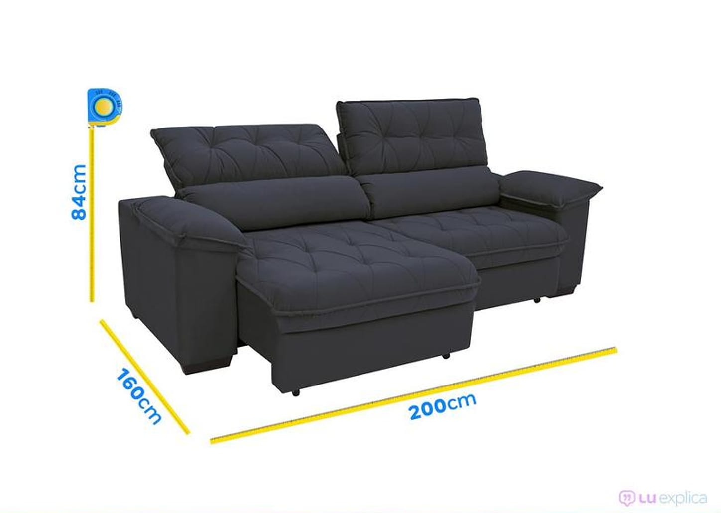 Sofá Retrátil Reclinável 3 Lugares Suede Hannover Linoforte