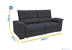 Sofá Retrátil Reclinável 3 Lugares Suede Hannover Linoforte
