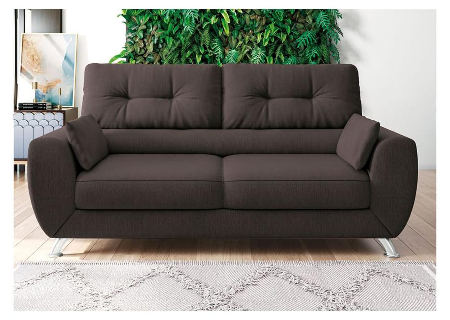 Sofá 3 Lugares Suede Amarilis Linoforte