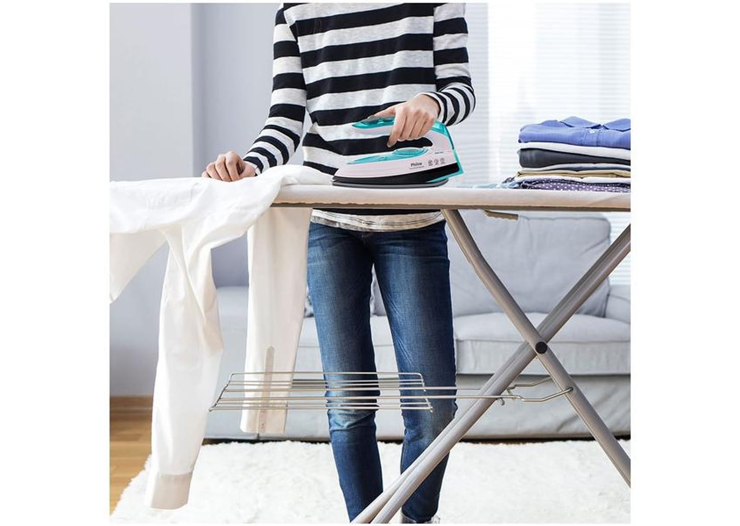 Ferro de Passar Roupa a Vapor Philco - Travel Ceramic Azul