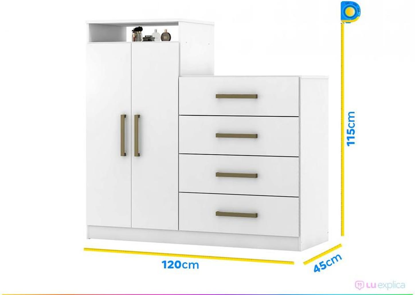 Cômoda 4 Gavetas 2 Portas Demóbile Aurea