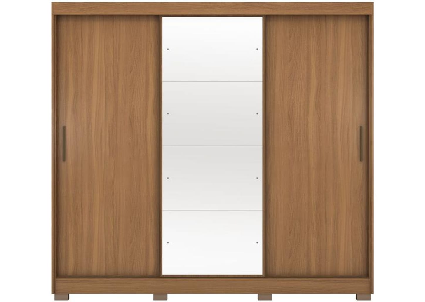 Guarda-roupa Casal com Espelho 3 Portas de Correr 6 Gavetas Demóbile Londres