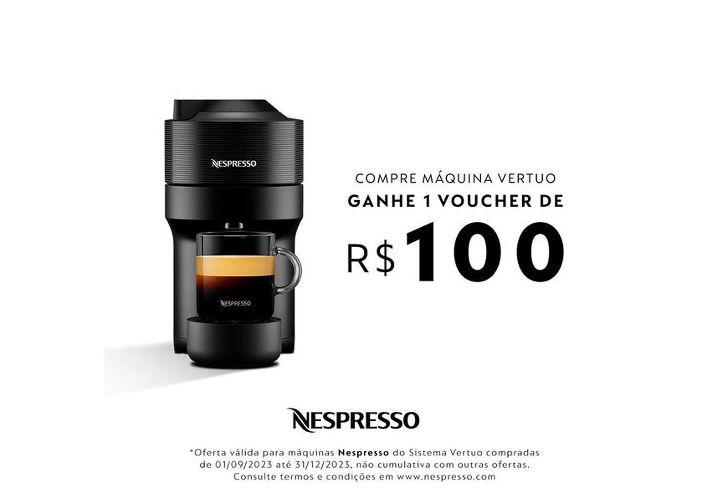 Cafeteira Espresso Nespresso Vertuo Pop Preta