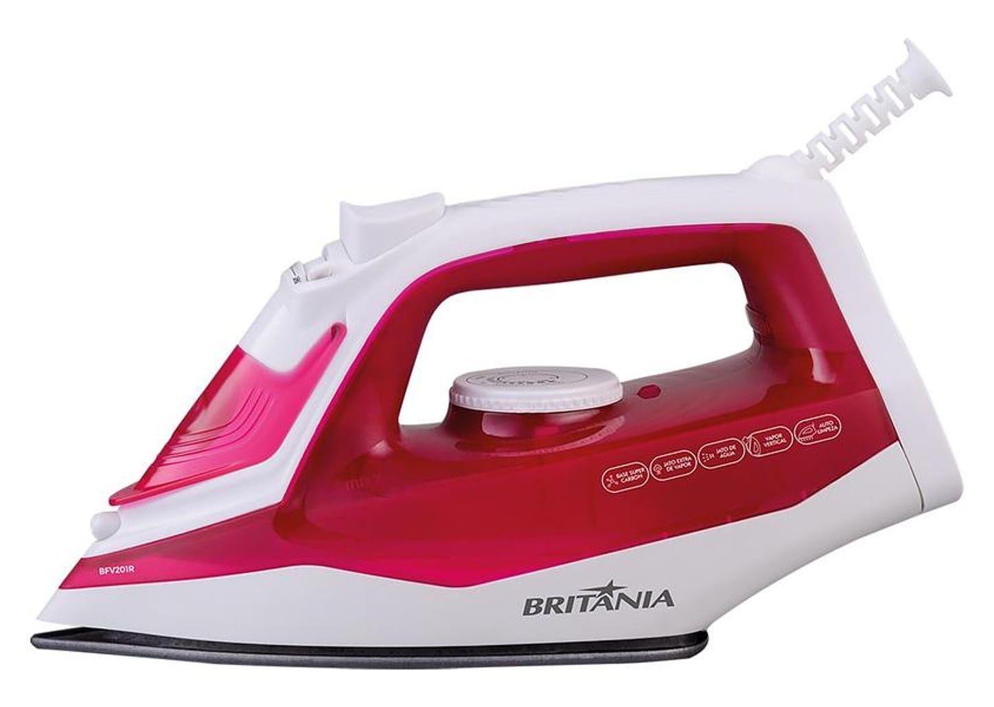 Ferro de Passar Roupa a Vapor Britânia BFV201R - Rosa