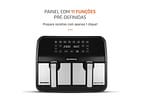 Fritadeira Elétrica sem Óleo/Air Fryer Mondial - Dual Duplo Cesto Preta 8L com Timer AFD-01-BI