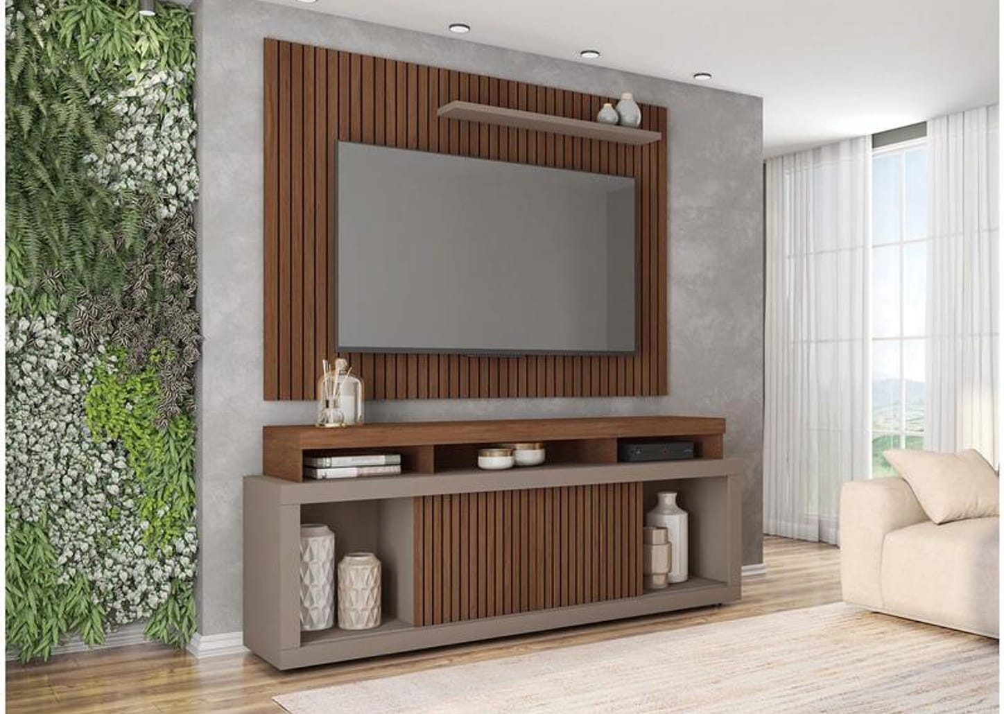 Rack para TV até 70” com Painel 1 Porta Caemmun Aegon