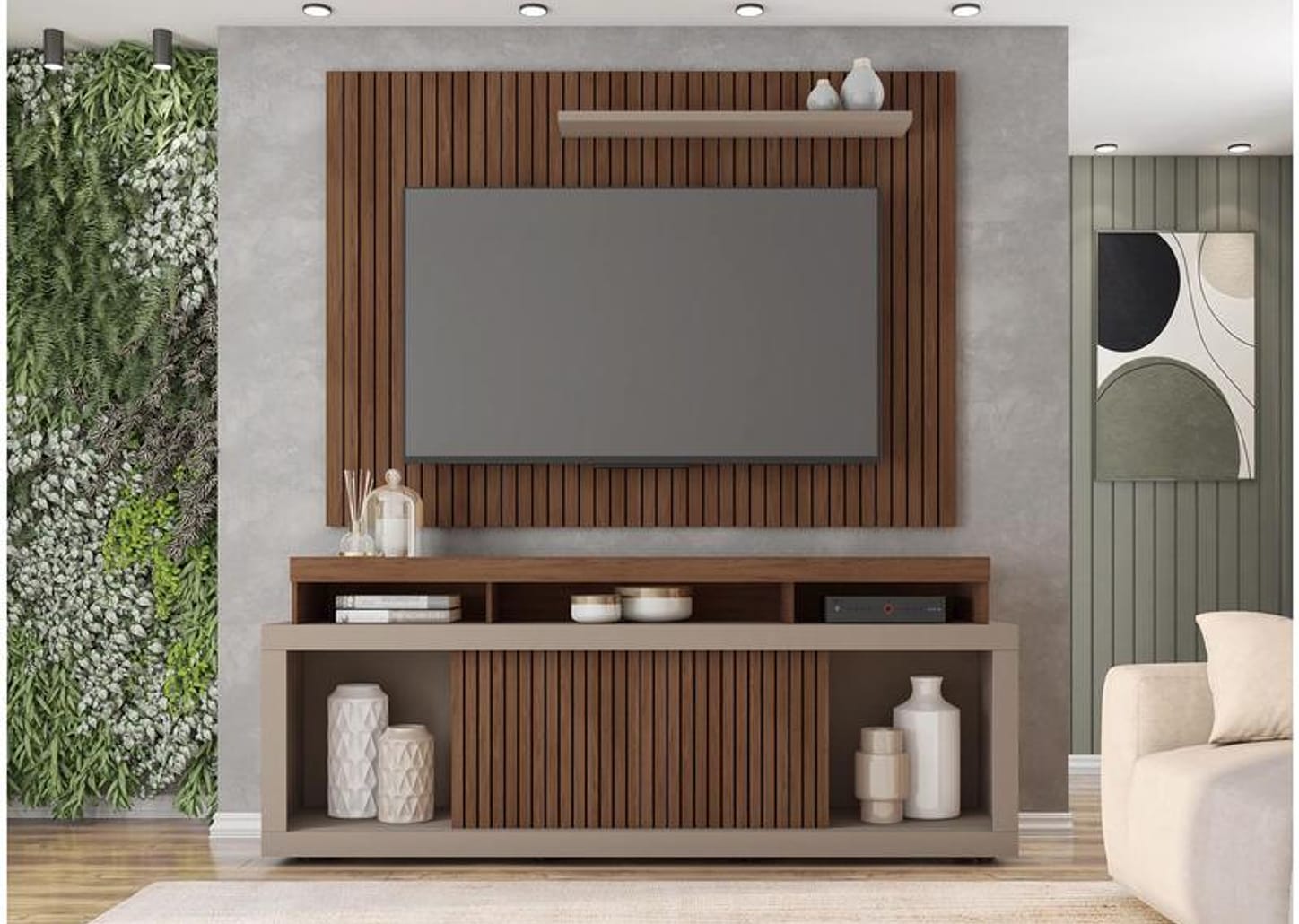 Rack para TV até 70” com Painel 1 Porta Caemmun Aegon