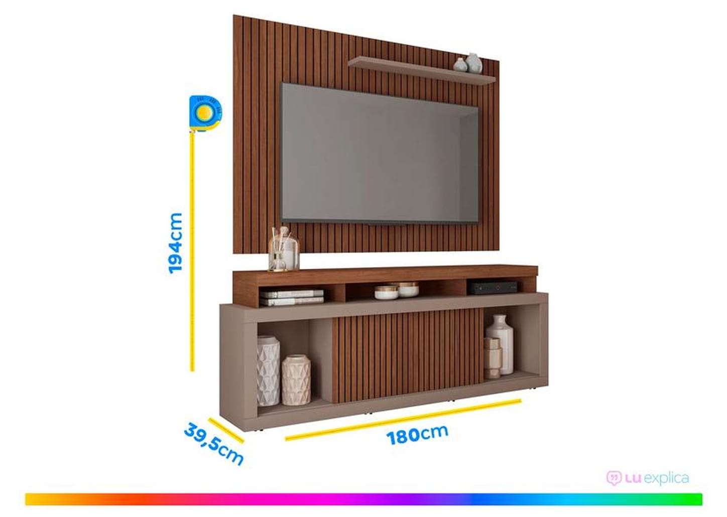 Rack para TV até 70” com Painel 1 Porta Caemmun Aegon