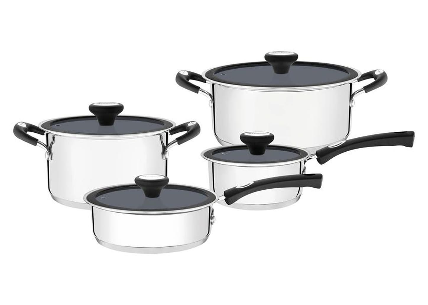 Jogo de Panelas Tramontina Solar Ceramic 65120/026 - Inox Fundo Triplo 4 Peças