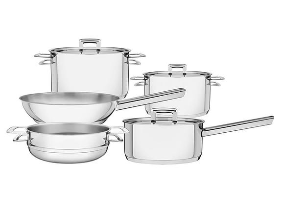 Jogo de Panelas Tramontina Brava 65400/010 Inox - Fundo Triplo 5 Peças