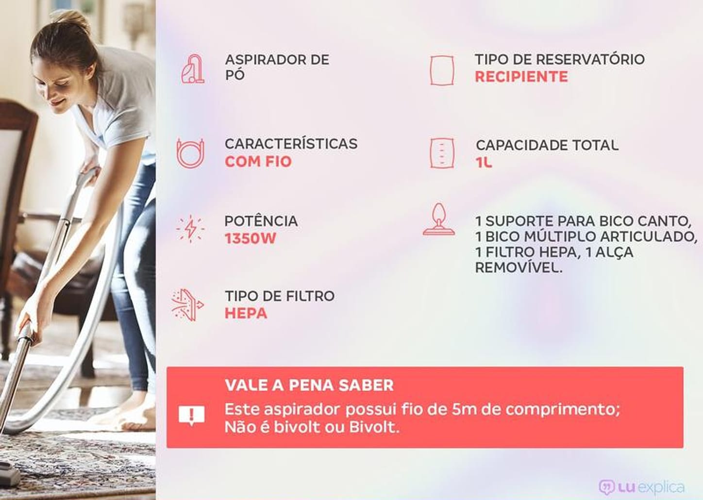 Aspirador de Pó Vertical Wap Filtro HEPA 1350W - Silent Speed Max Cinza e Preto