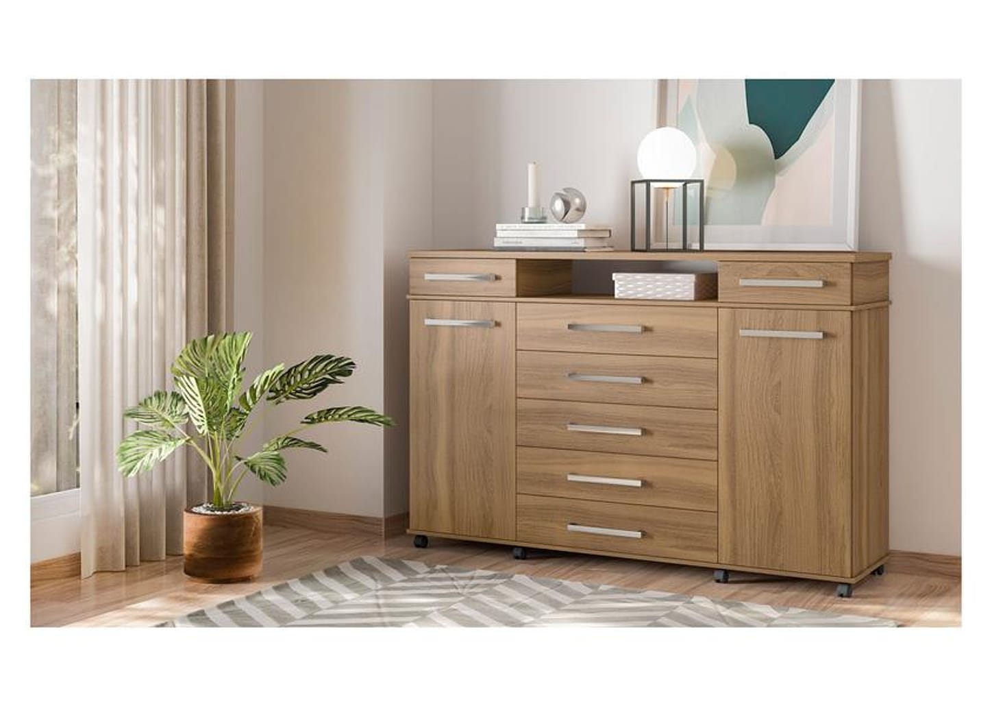 Cômoda 7 Gavetas 2 Portas Demóbile London