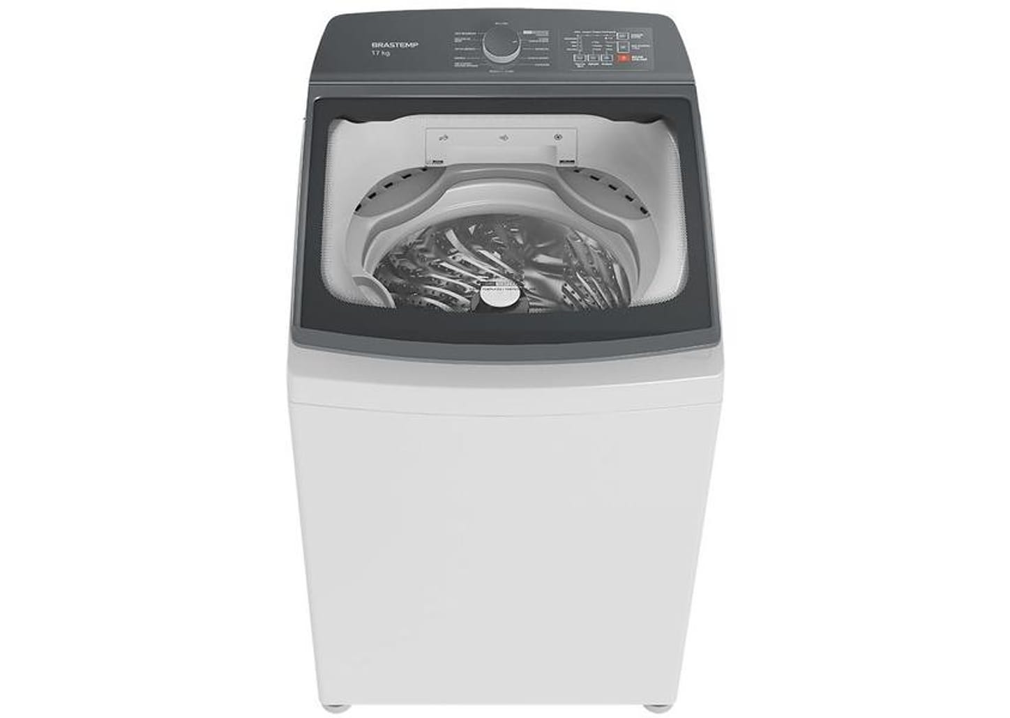 Lavadora de Roupas Brastemp 17kg Cesto Inox 12 Programas de Lavagem Branca BWK17