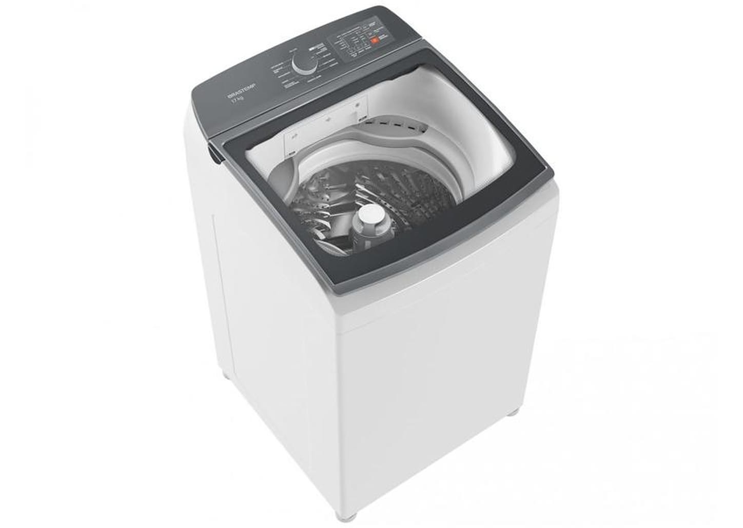 Lavadora de Roupas Brastemp 17kg Cesto Inox 12 Programas de Lavagem Branca BWK17
