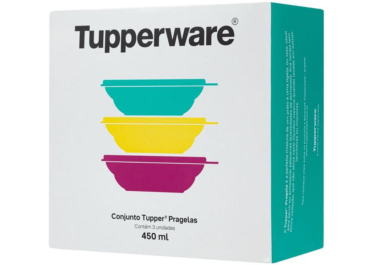 Conjunto de Tigelas de Plástico 3 Peças - Tupperware Pragela Colors