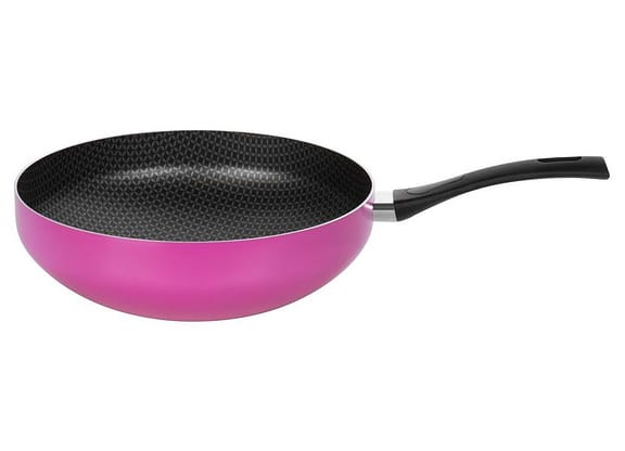 Frigideira Wok Antiaderente Multiflon de Alumínio Color Rosa 28cm