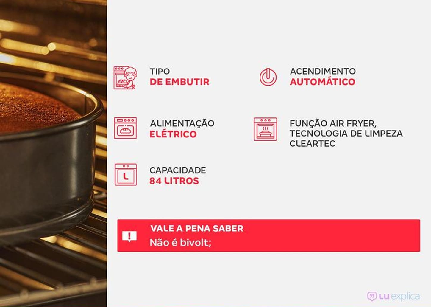 Forno Elétrico de Embutir Função Air Fryer - Brastemp 84L Preto BOF84AEBNA